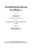 Die Kohlenstoffernährung des Waldes I di Theodor Meinecke edito da Springer Berlin Heidelberg