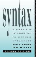 Syntax di Keith Brown edito da Routledge