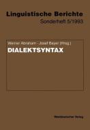 Dialektsyntax edito da VS Verlag für Sozialwissenschaften