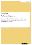 Verhaltenszielgruppen di Gisela Kopp edito da GRIN Verlag