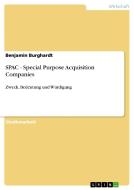 SPAC - Special Purpose Acquisition Companies di Benjamin Burghardt edito da GRIN Verlag