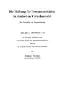 Die Haftung für Personenschäden im deutschen Verkehrsrecht di Folkmar Koenigs edito da Springer Berlin Heidelberg
