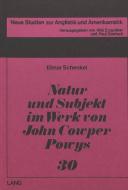 Natur und Subjekt im Werk von John Cowper Powys di Elmar Schenkel edito da Lang, Peter GmbH