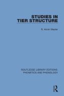 Studies In Tier Structure di R. Armin Mester edito da Taylor & Francis Ltd