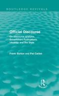 Official Discourse di Frank Burton, Pat Carlen edito da Taylor & Francis Ltd