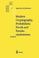 Modern Cryptography, Probabilistic Proofs and Pseudorandomness di Oded Goldreich edito da Springer Berlin Heidelberg