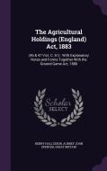 The Agricultural Holdings (england) Act, 1883 di Henry Hall Dixon, Aubrey John Spencer, Great Britain edito da Palala Press