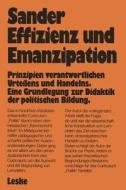 Effizienz und Emanzipation di Wolfgang Sander edito da VS Verlag für Sozialwissenschaften