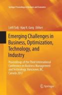 Emerging Challenges in Business, Optimization, Technology, and Industry edito da Springer International Publishing