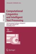Computational Linguistics and Intelligent Text Processing edito da Springer-Verlag GmbH