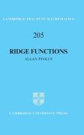 Ridge Functions di Allan Pinkus edito da Cambridge University Press