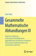 Gesammelte Mathematische Abhandlungen III di Felix Klein edito da Springer Berlin Heidelberg