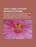 Video Game Content Ratings Systems: Ente di Books Llc edito da Books LLC, Wiki Series