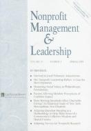 Nonprofit Management & Leadership, Number 3 di NML edito da JOSSEY BASS