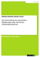 Die Entwicklung der spanischen Diphthongierung anhand der Natürlichkeitstheorie di Adriana Rosalina Galván Torres edito da GRIN Publishing
