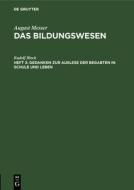 Gedanken Zur Auslese Der Begabten in Schule Und Leben di Rudolf Sock edito da Walter de Gruyter