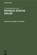 Physica status solidi, Volume 23, Number 2, October 1 edito da De Gruyter