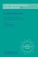 Combinatorics di T. P. McDonough, V. C. Mavron edito da Cambridge University Press