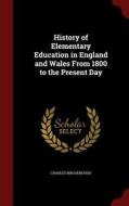 History Of Elementary Education In England And Wales From 1800 To The Present Day di Charles Birchenough edito da Andesite Press