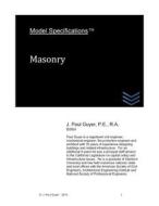 Model Specifications: Masonry di J. Paul Guyer edito da Createspace