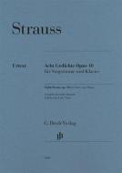 Strauss: Eight Poems op. 10 (Tiefe Stimme) edito da Henle, G. Verlag