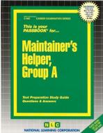 Maintainer's Helper, Group a di National Learning Corporation edito da National Learning Corp