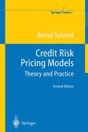 Credit Risk Pricing Models di Bernd Schmid edito da Springer Berlin Heidelberg