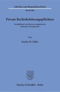 Private Rechtsbelehrungspflichten di Sascha M. Giller edito da Duncker & Humblot GmbH