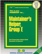 Maintainer's Helper, Group E di National Learning Corporation edito da National Learning Corp