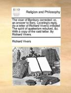 The Vicar Of Banbury Corrected di Richard Vivers edito da Gale Ecco, Print Editions