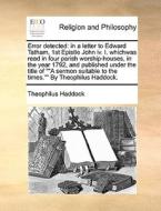 Error Detected di Theophilus Haddock edito da Gale Ecco, Print Editions