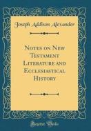 Notes on New Testament Literature and Ecclesiastical History (Classic Reprint) di Joseph Addison Alexander edito da Forgotten Books