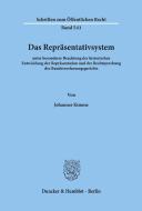 Das Repräsentativsystem di Johannes Kimme edito da Duncker & Humblot
