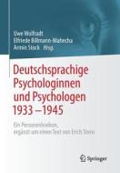 Deutschsprachige Psychologinnen Und Psychologen 1933-1945 edito da Springer