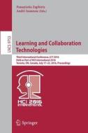 Learning and Collaboration Technologies edito da Springer International Publishing