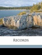 Records di John Arbuthnot Fisher Fisher edito da Nabu Press