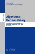 Algorithmic Decision Theory edito da Springer International Publishing