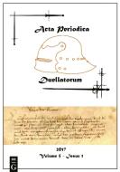 Acta Periodica Duellatorum (vol. 5, issue 1) edito da De Gruyter Open