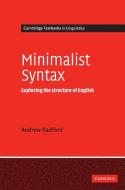 Minimalist Syntax di Andrew Radford edito da Cambridge University Press