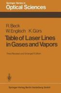 Table of Laser Lines in Gases and Vapors di R. Beck, W. Englisch, K. Gürs edito da Springer Berlin Heidelberg