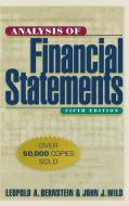 Analysis of Financial Statements di Leopold Bernstein, John J. Wild edito da MCGRAW HILL BOOK CO