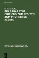 Ein Apparatus criticus zur Pesitto zum Propheten Jesaia edito da De Gruyter