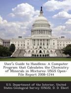 User\'s Guide To Handlens di D D Eberl edito da Bibliogov