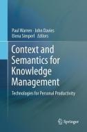 Context and Semantics for Knowledge Management edito da Springer-Verlag GmbH