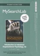Mysearchlab with Pearson Etext -- Standalone Access Cards -- For Industrial and Organizational Psychology di Ronald E. Riggio edito da Pearson