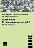 Datenreport Erziehungswissenschaft 2 edito da VS Verlag für Sozialwissenschaften