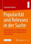 Popularität und Relevanz in der Suche di Christiane Behnert edito da Springer Fachmedien Wiesbaden