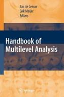 Handbook of  Multilevel Analysis edito da Springer New York