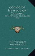 Codigo de Instruccion Criminal: de La Republica del Salvador (1893) di Jose Trigueros, Antonio Ruiz, Jacinto Castellanos edito da Kessinger Publishing