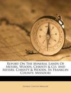 Report On The Mineral Lands Of Messrs. W di George Clinton Swallow edito da Nabu Press